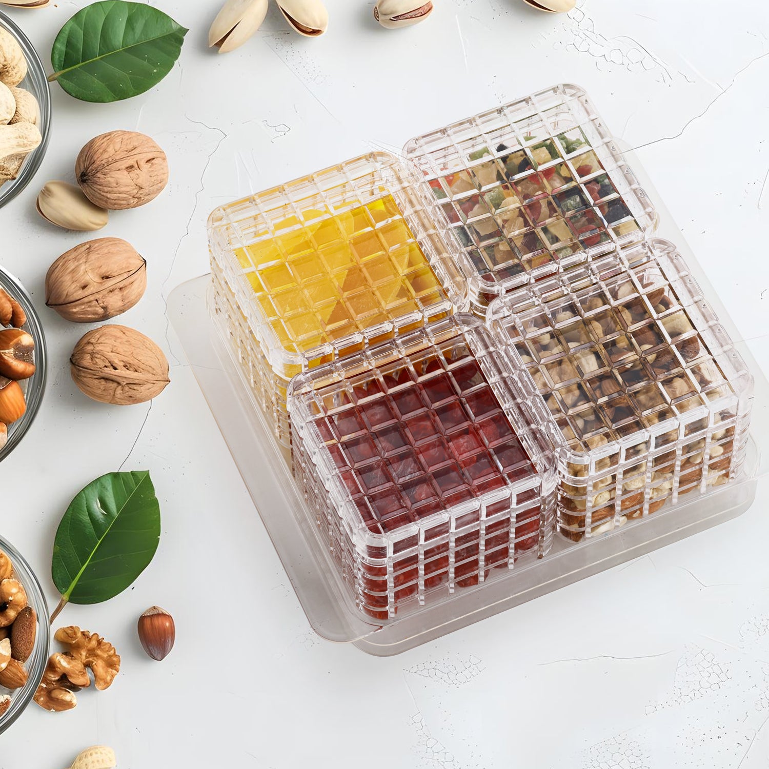 Ganesh Multipurpose Gift Set Dry Fruit Candy (4 Pcs Set  With Tray) Ganesh Multipurpose Gift Set Dry Fruit Candy (4 Pcs Set  With Tray)